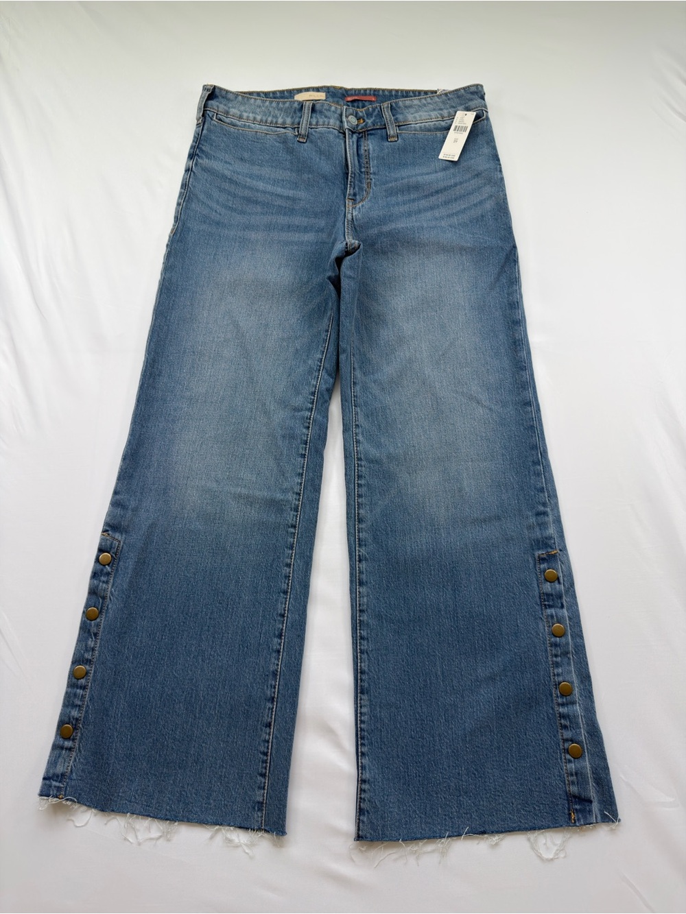 Pilcro Anthropologie Darted Wide Leg Jeans NWT Blue Tag 29 Fits 32